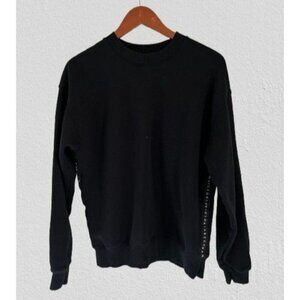 Victoria Beckham black oversized cotton sweatshirt white under arm print